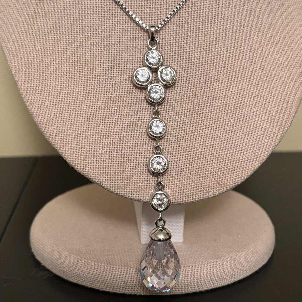 Newbridge Silver Crystal Pendant Statement Necklace